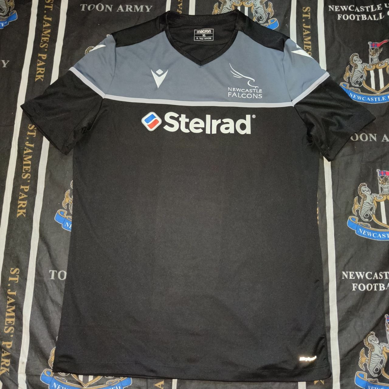 Newcastle Falcons Rugby England Training Shirt Jersey Macron Size XL