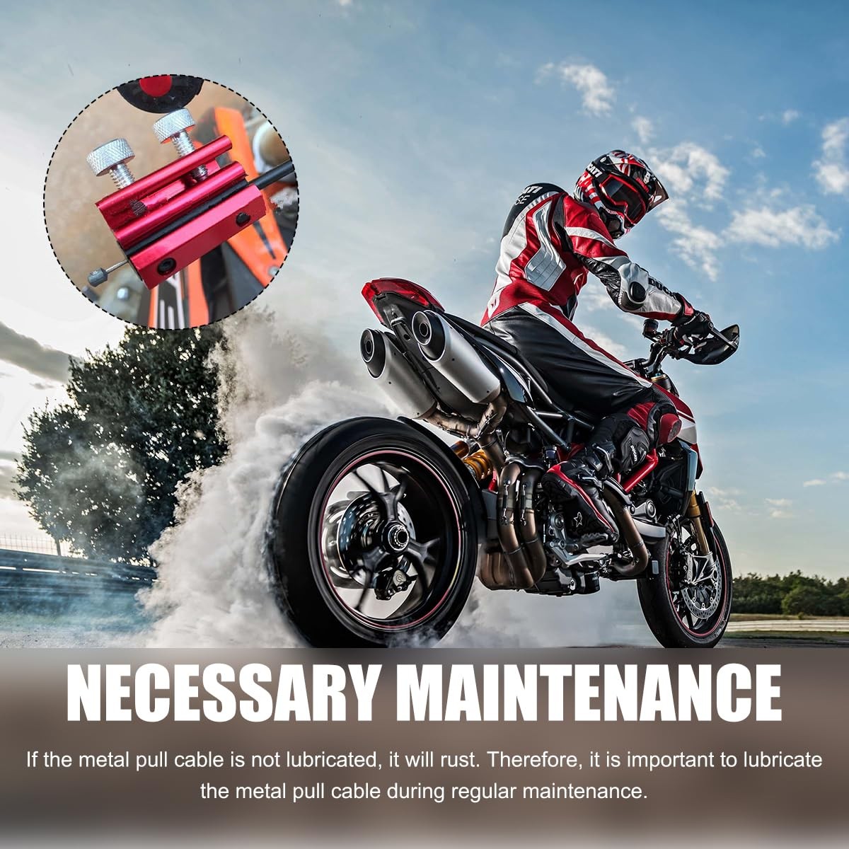 Motorcycle Brake Cable Lubricator Tool Red Cable Luber Tool