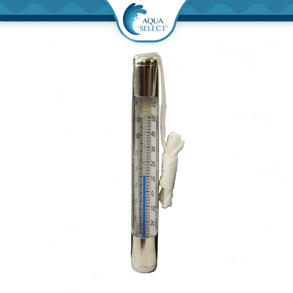 Aqua Select Above Ground or In-Ground Swimming Pool Chrome Tube Thermometer