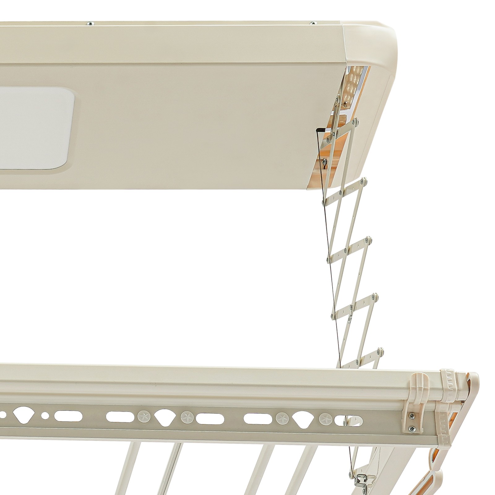 Ceiling-mounted Clothesline, Resealable Vertical Drying Rack W/ Light 8 Rods