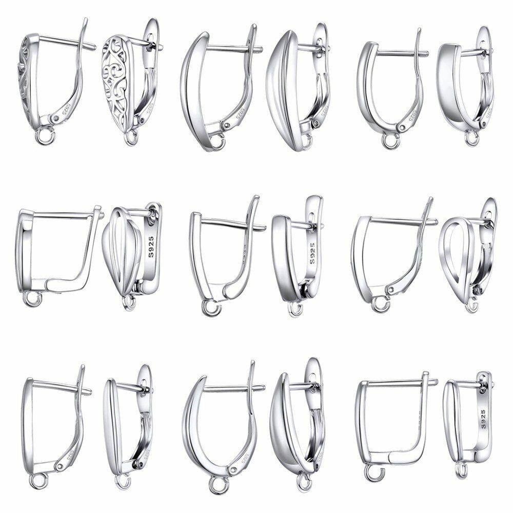 Hook Earrings Clasps Hooks Sterling Silver Earring Womens Jewelry Findings 1pair