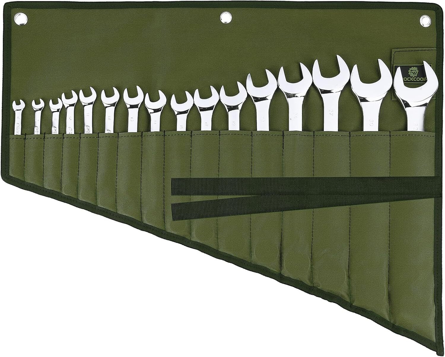 Wrench Roll Organizer 16 Pockets Wrench Pouch Roll up with Water Proof Oxford