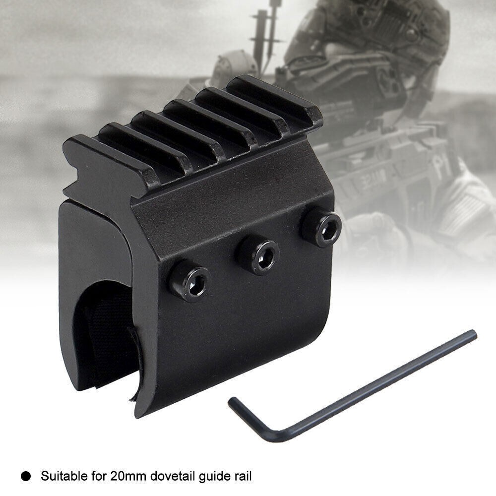 Flashlight/Laser Sight Barrel Clamp Mount 20mm Picatinny Rail Base Adapter Mount