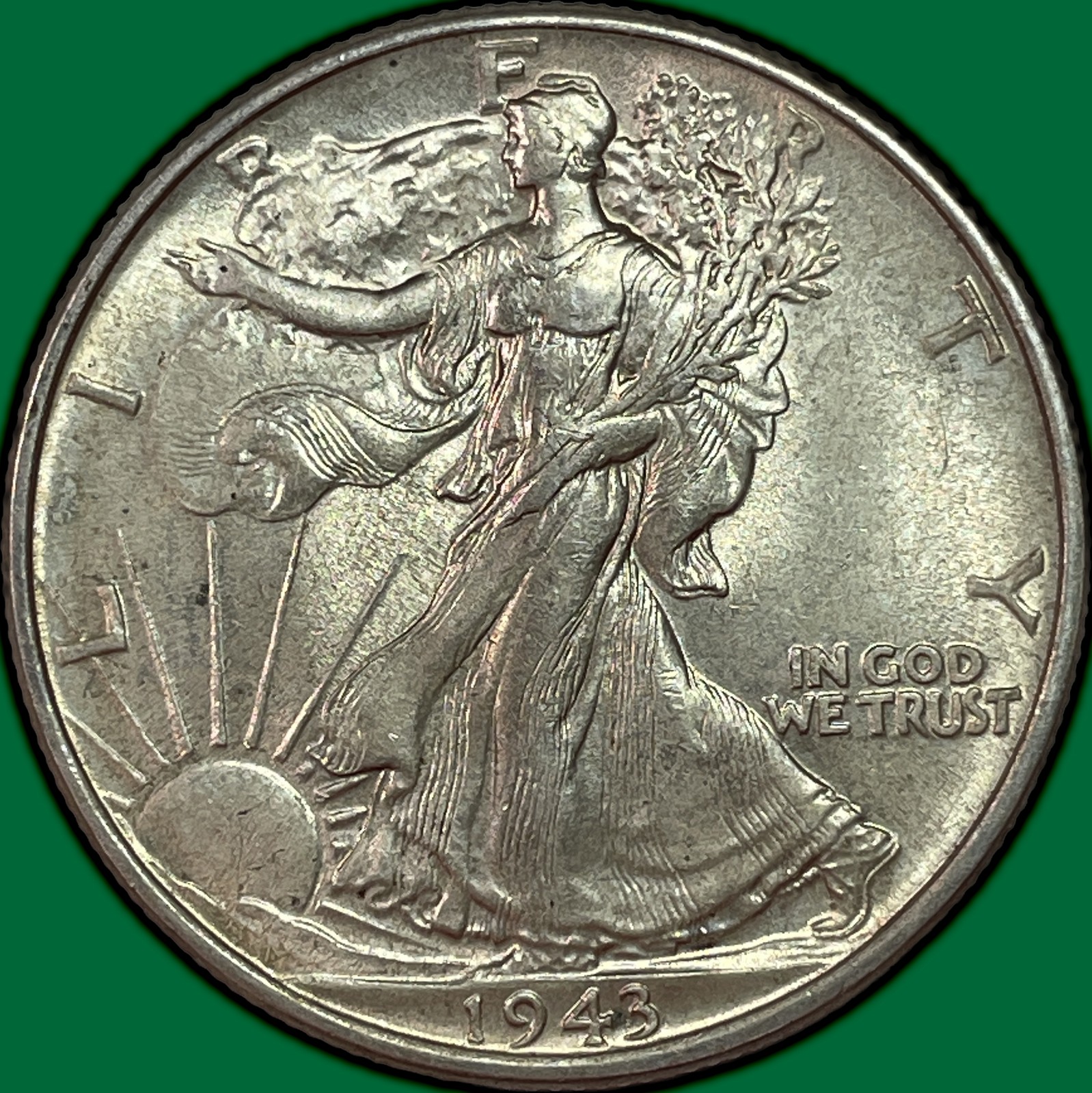 1943 Walking Liberty Half Dollar Brilliant Uncirculated BU Coin #40225