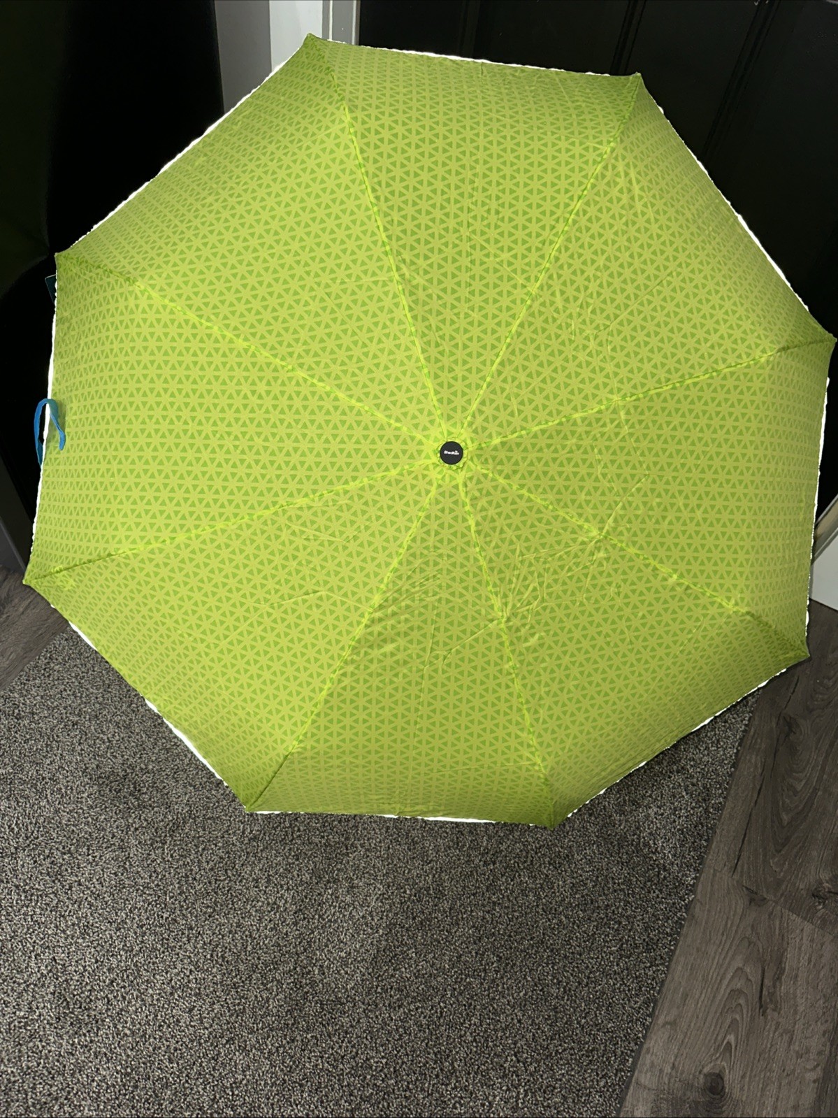 LOT OF 2- ShedRain Active Sport Compact Umbrella 47” Canopy, Green White