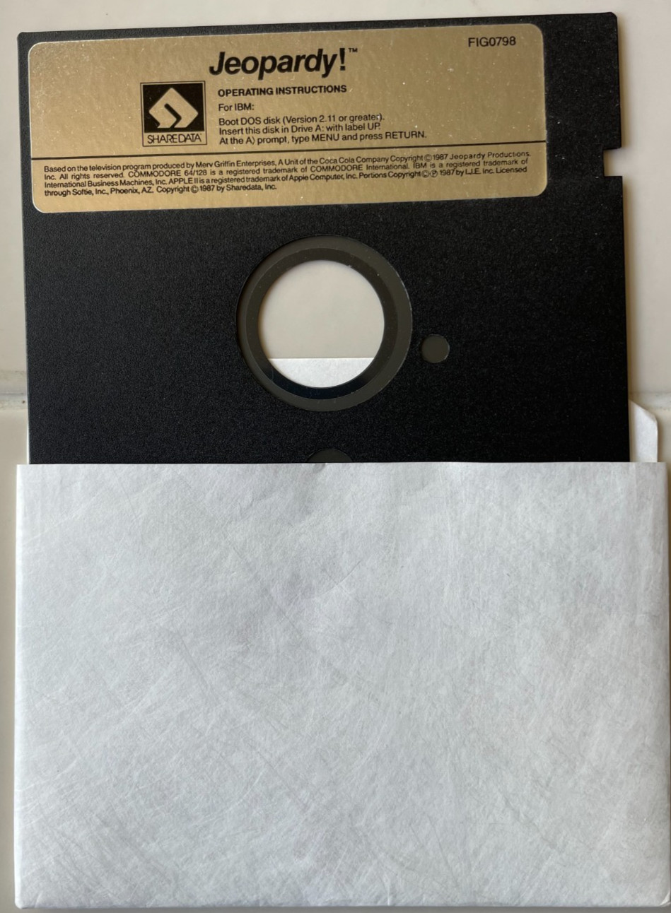 Jeopardy! - Sharedata - 5 1/4" Disk - IBM PC XT AT - Plays well
