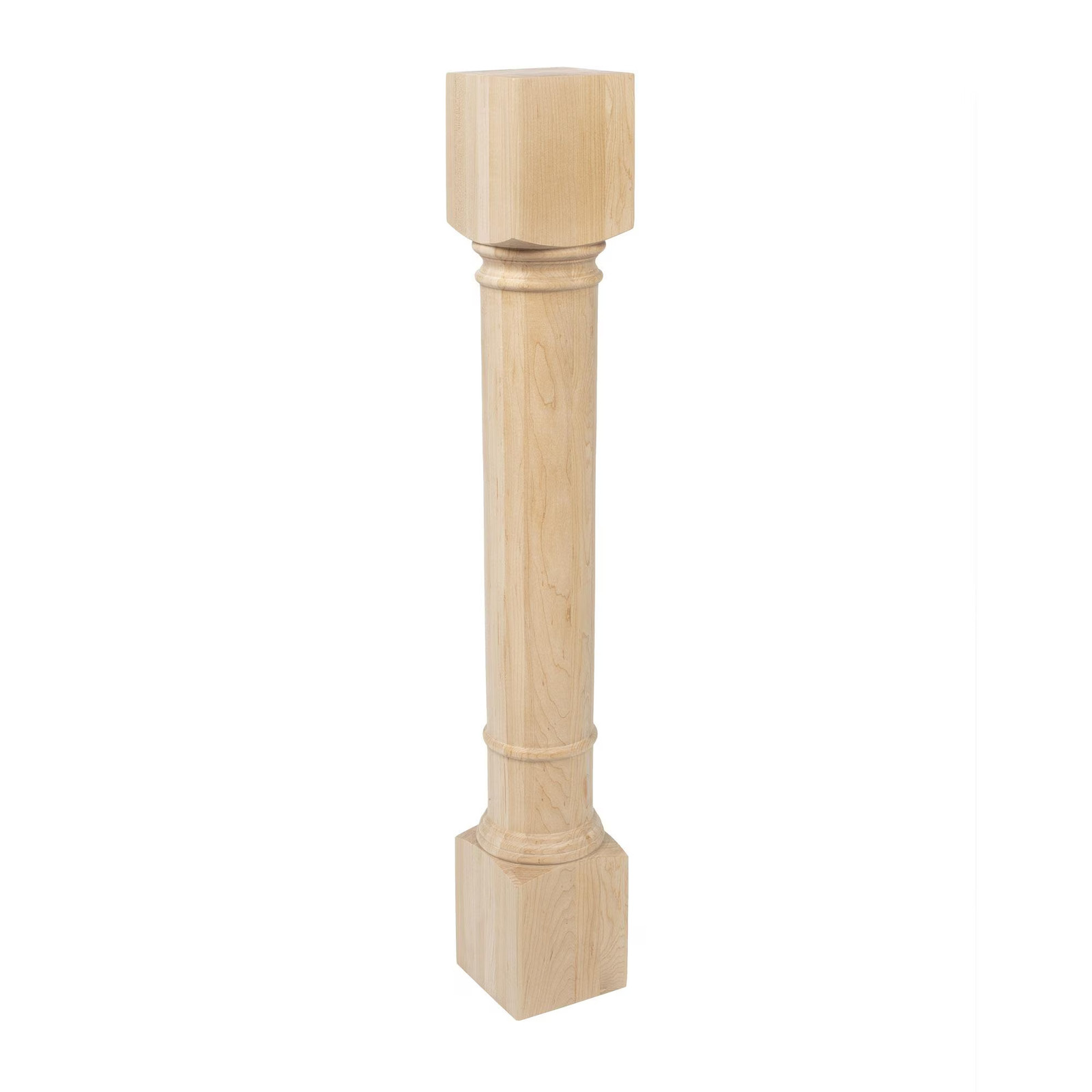 Outwater 35-1/4"H x5"W x5"D Unfinished  Maple Traditional Full Round Island Leg
