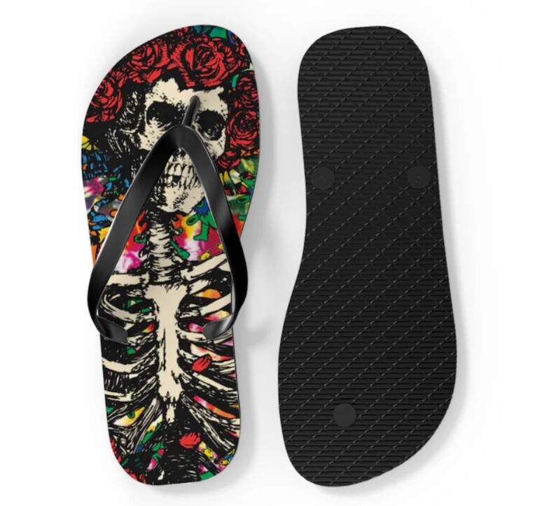 Grateful Dead Flip Flops Small, Medium, Large Or XL