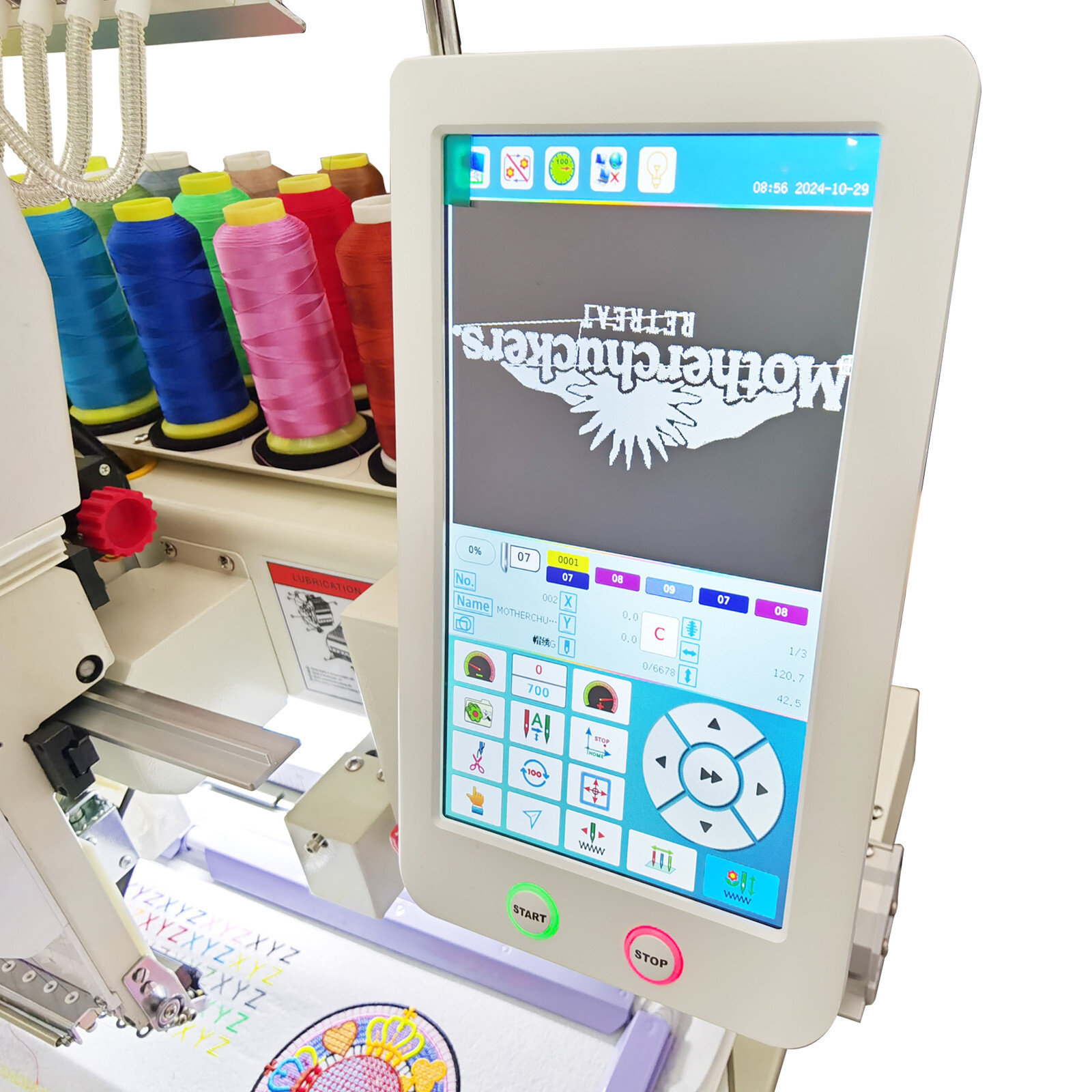 15-Needle Computerized Embroidery Machine 1000SPM Automatic Embroider 110-220V