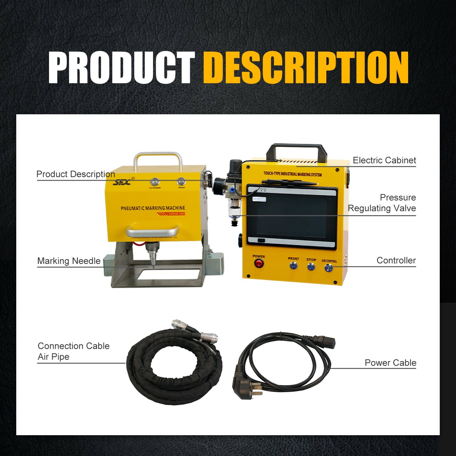 US Demo Pneumatic Dot Peen Marking Machine for Vin Code Chassis Number Printer