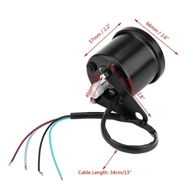 LCD Digital Speedometer for Motorcycles - Universal Tach/Fuel/Odometer 12V