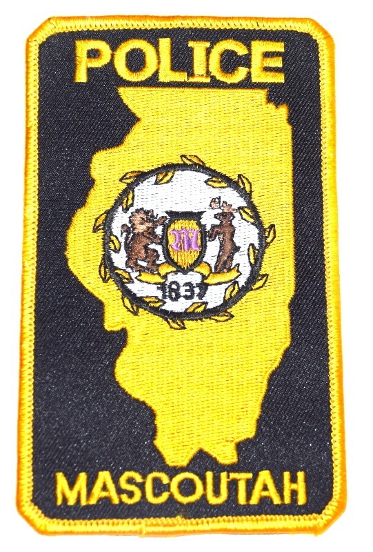 MASCOUTAH ILLINOIS IL Sheriff Police Patch STATE SHAPE OUTLINE CITY STAR