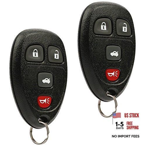 Key Fob Keyless Entry Remote fits Chevy Cobalt Malibu/Buick Allure 2-Pack Black