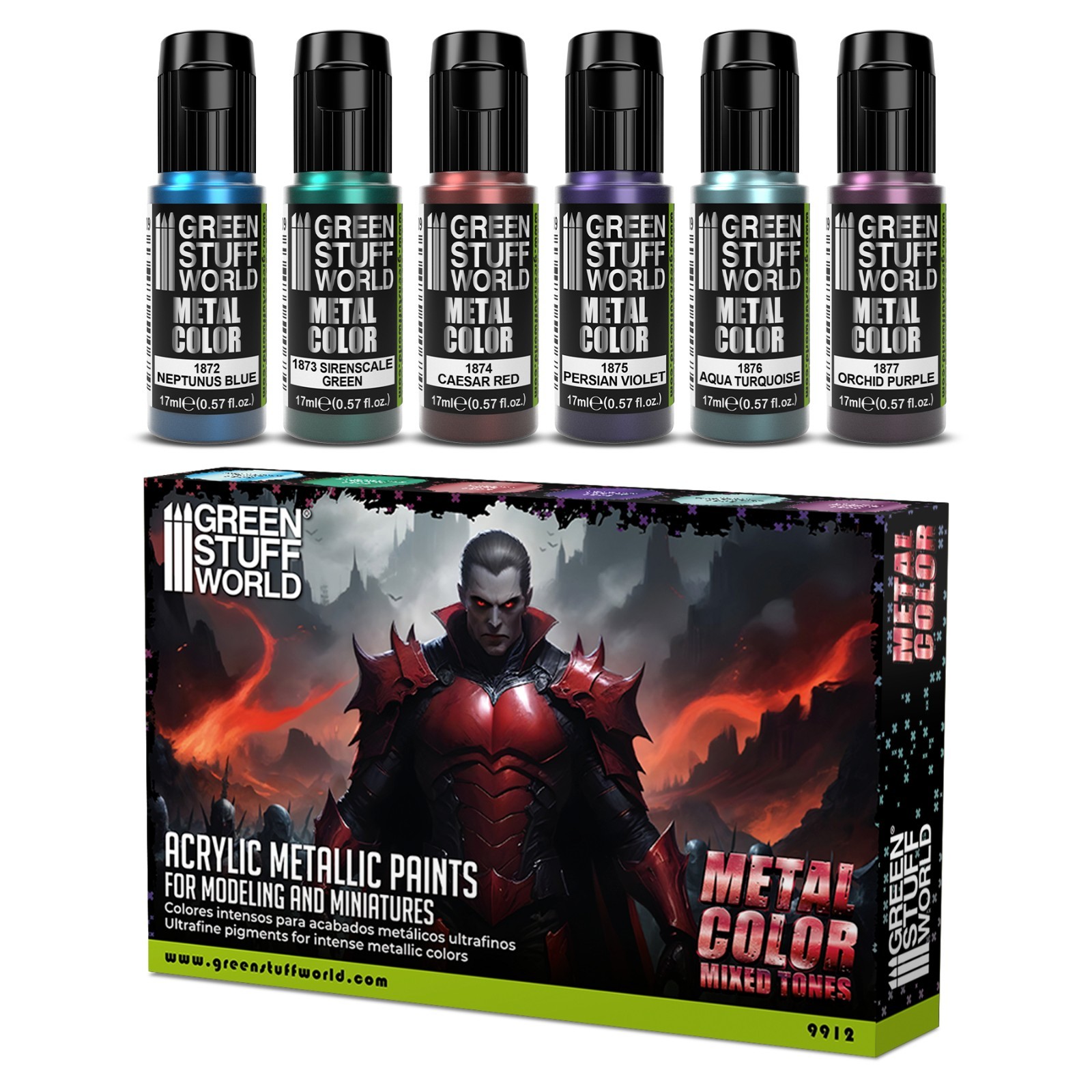 Metallic Paints Set - Colours - Intensity Airbrush Brush Figures Miniature