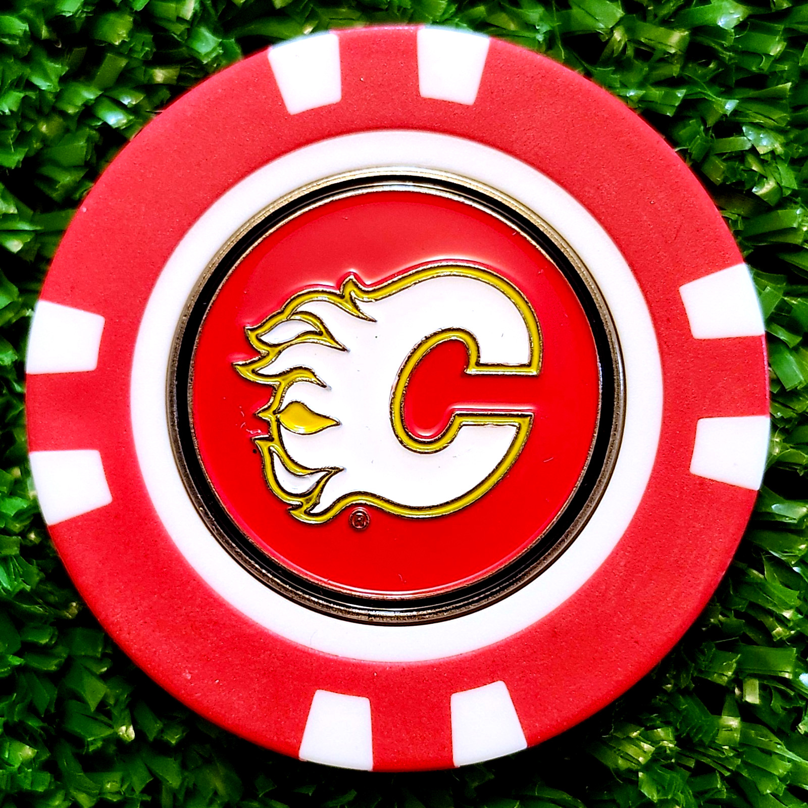NHL Calgary Flames Golf Ball Marker Magnetic Poker Chip New