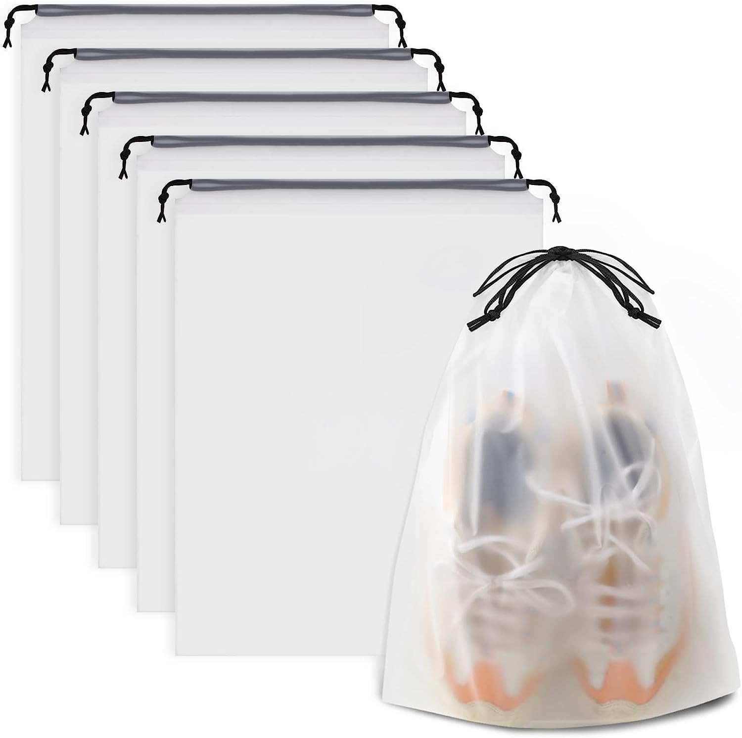 Clear Shoe Bags for Travel 5 PCS, 15.7" X 11.8" Travel Shoe Bags for Packing, Wa