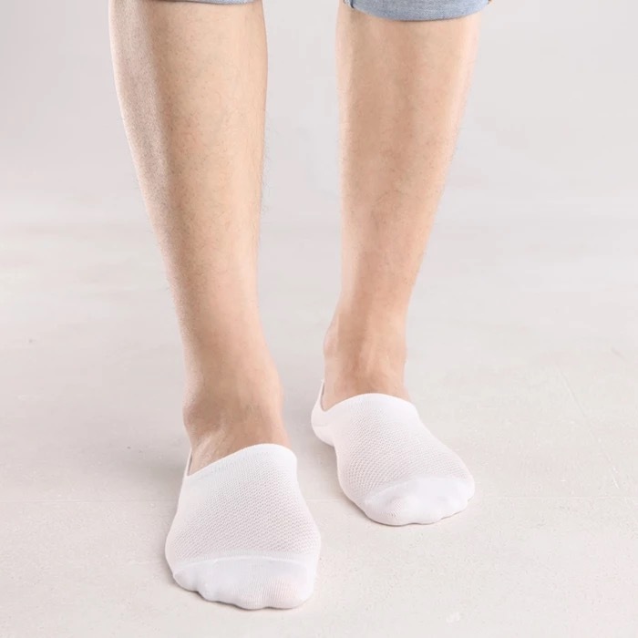 5/10 Pairs Bamboo No Show Nonslip Ankle Work Sport Breathe Mesh Solid Men Socks