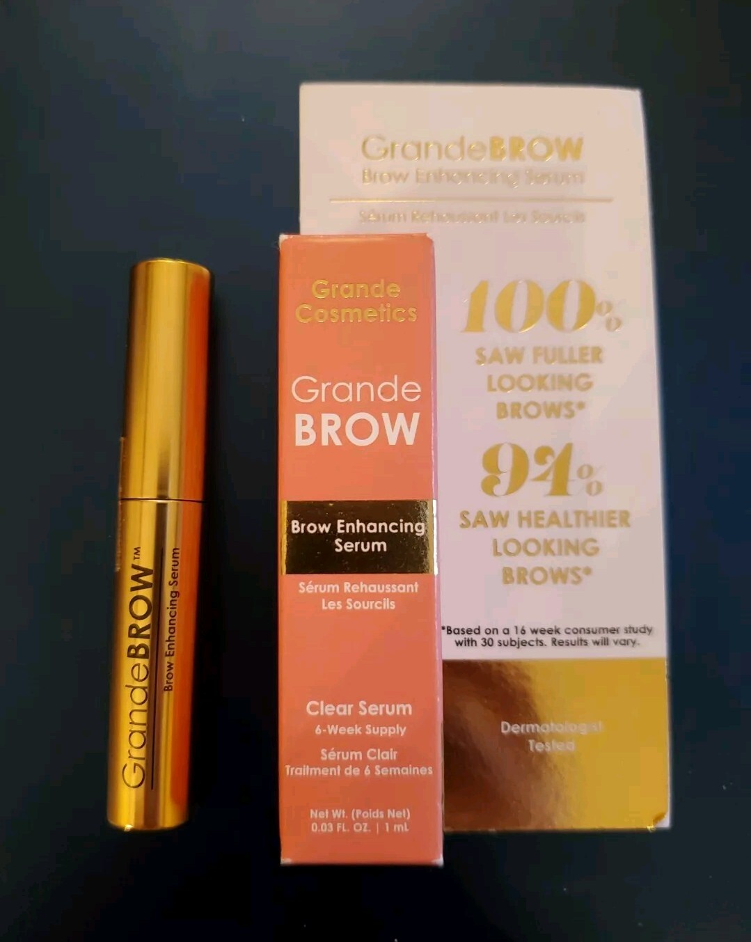 Grande Cosmetics Grande Brow Enhancing Serum Clear Serum 6 Week Supply 0.03 Oz