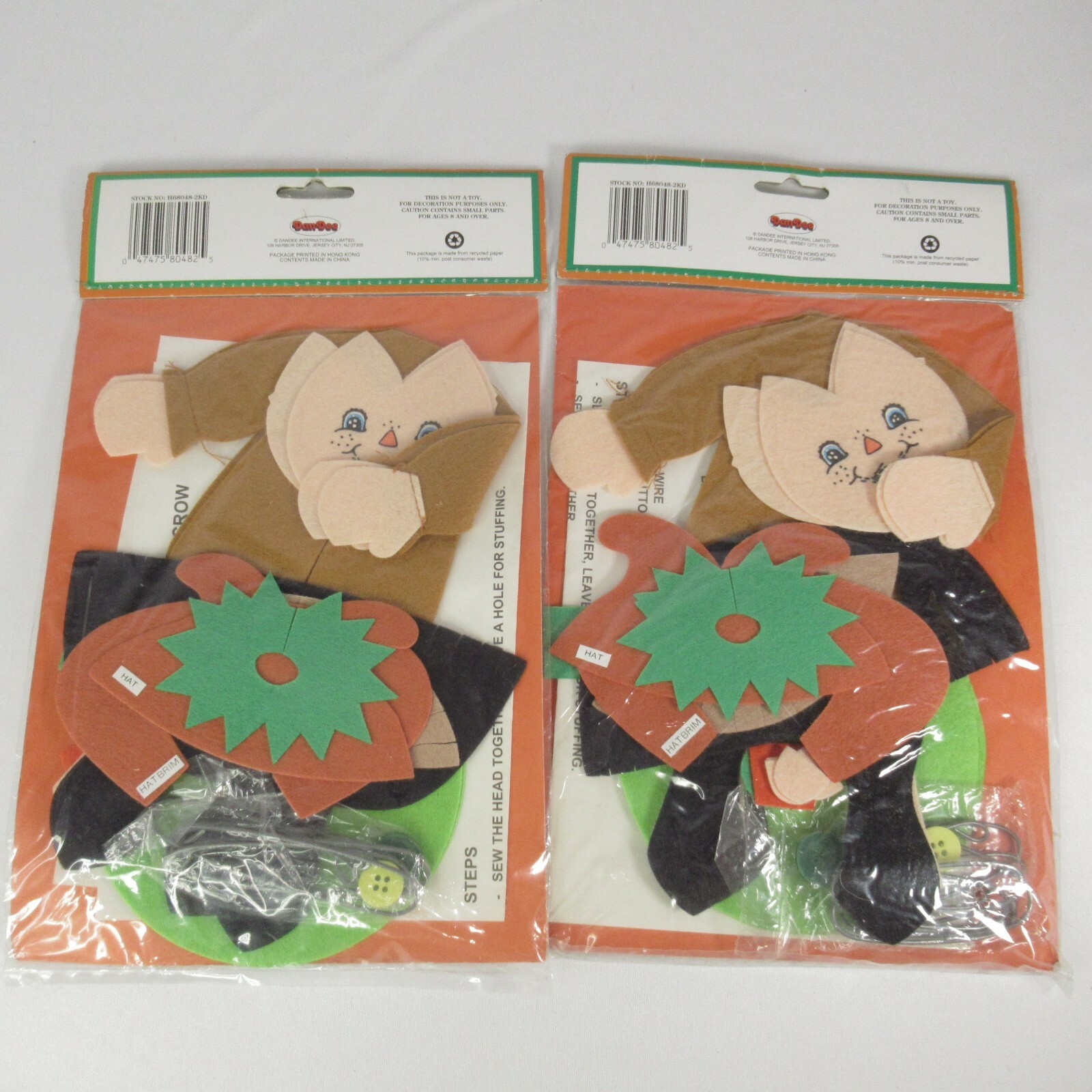 Fall Cat Scarecrow 2 Craft Kits Dandee Homespun Creations Poseable Figurine