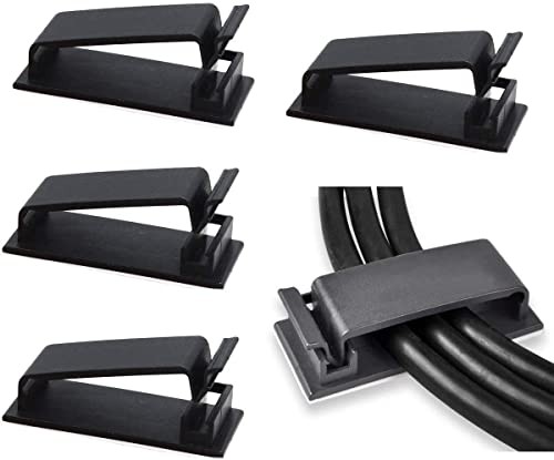 SOULWIT Cable Management Clips | 50 Pcs Self-Adhesive | Black