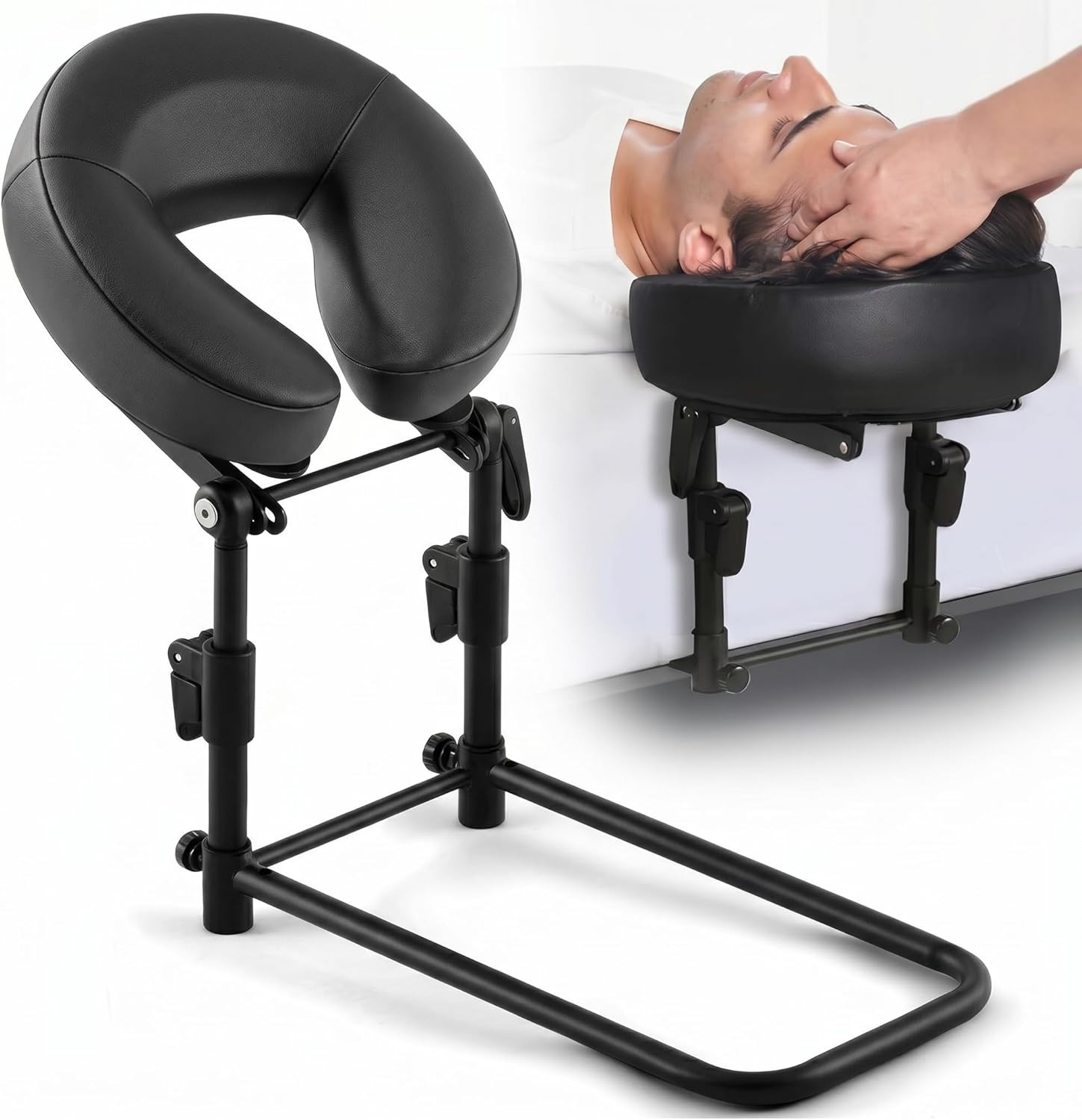 Adjustable Massage Headrest for Bed, Portable Mattress Massage Face Cradle with