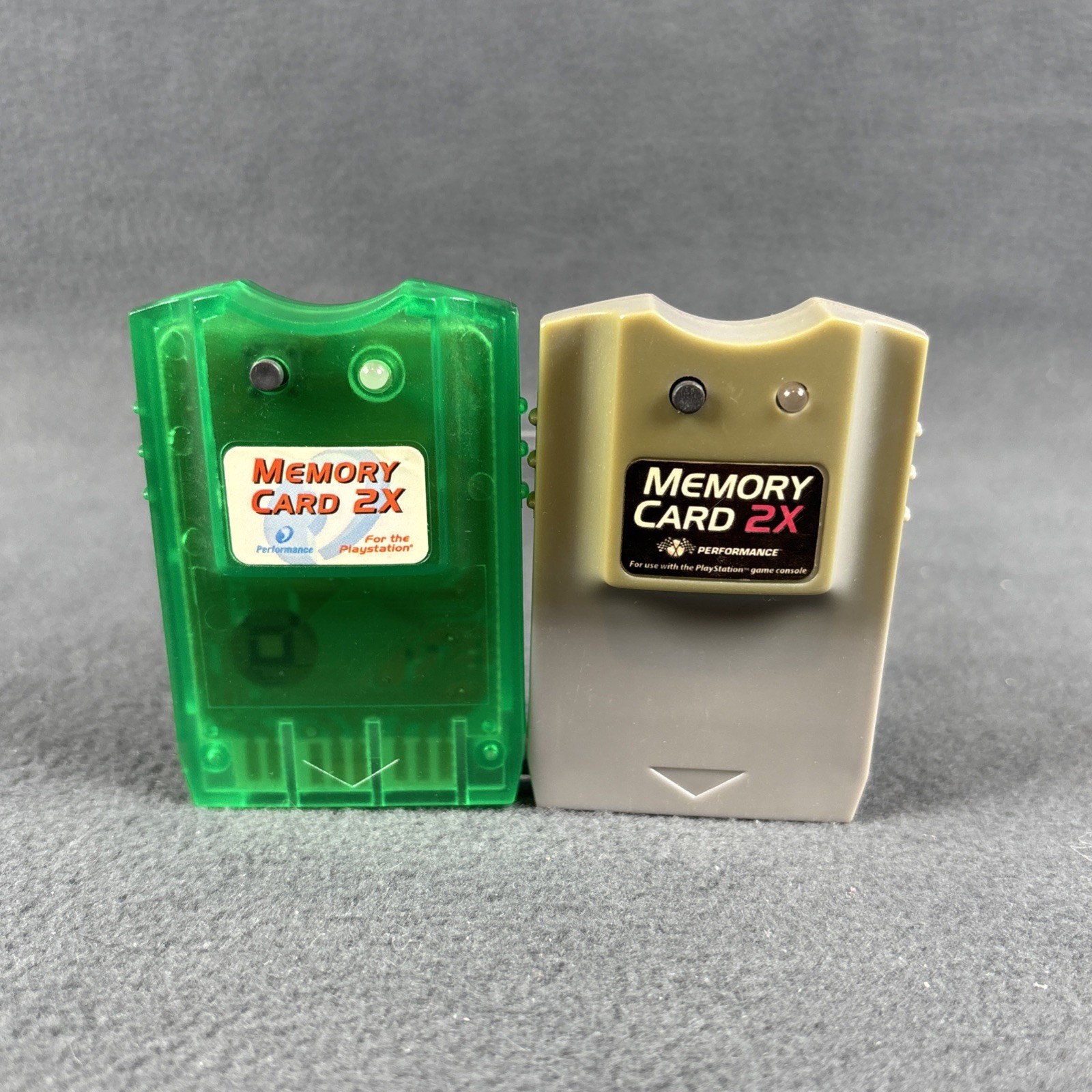 PlayStation 1 - Lot of 2 - Performance Memory Card 2X - Tested