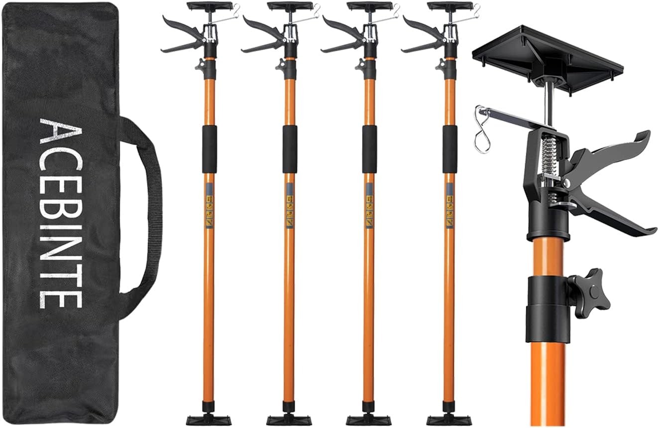 4PK Support Pole, Steel Telescopic Adjustable 3rd Hand System, Orange