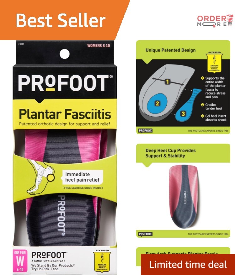 Patented Gel Insoles for Effective Plantar Fasciitis Relief - Women's Sizes 6-10