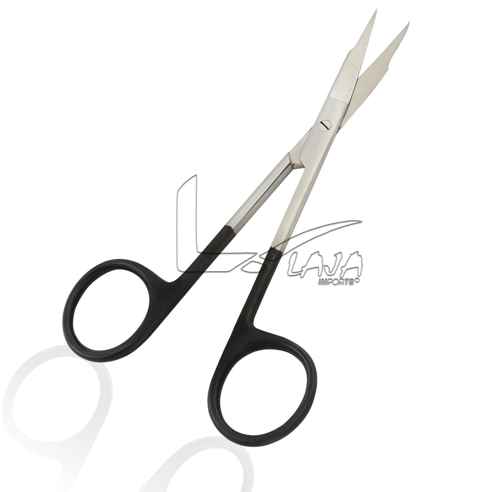 Black Dental Surgical Goldman-Fox Scissor Straight Blades with 1 Blade serrated