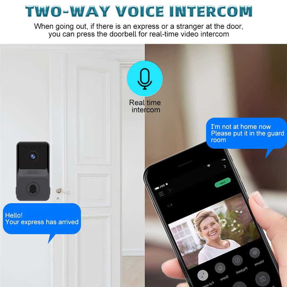 HD Wireless Video Doorbell Smart Phone Door Ring Intercom Security Camera Bell