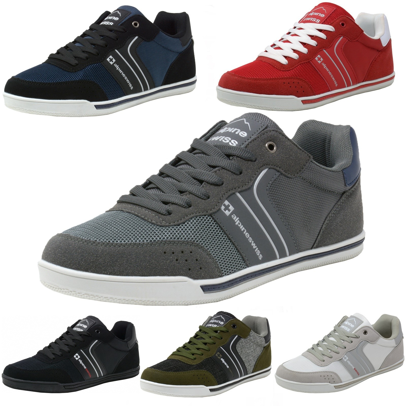 Alpine Swiss Liam Men’s Casual Shoes | Suede Trim Fashion Sneakers | Low Top