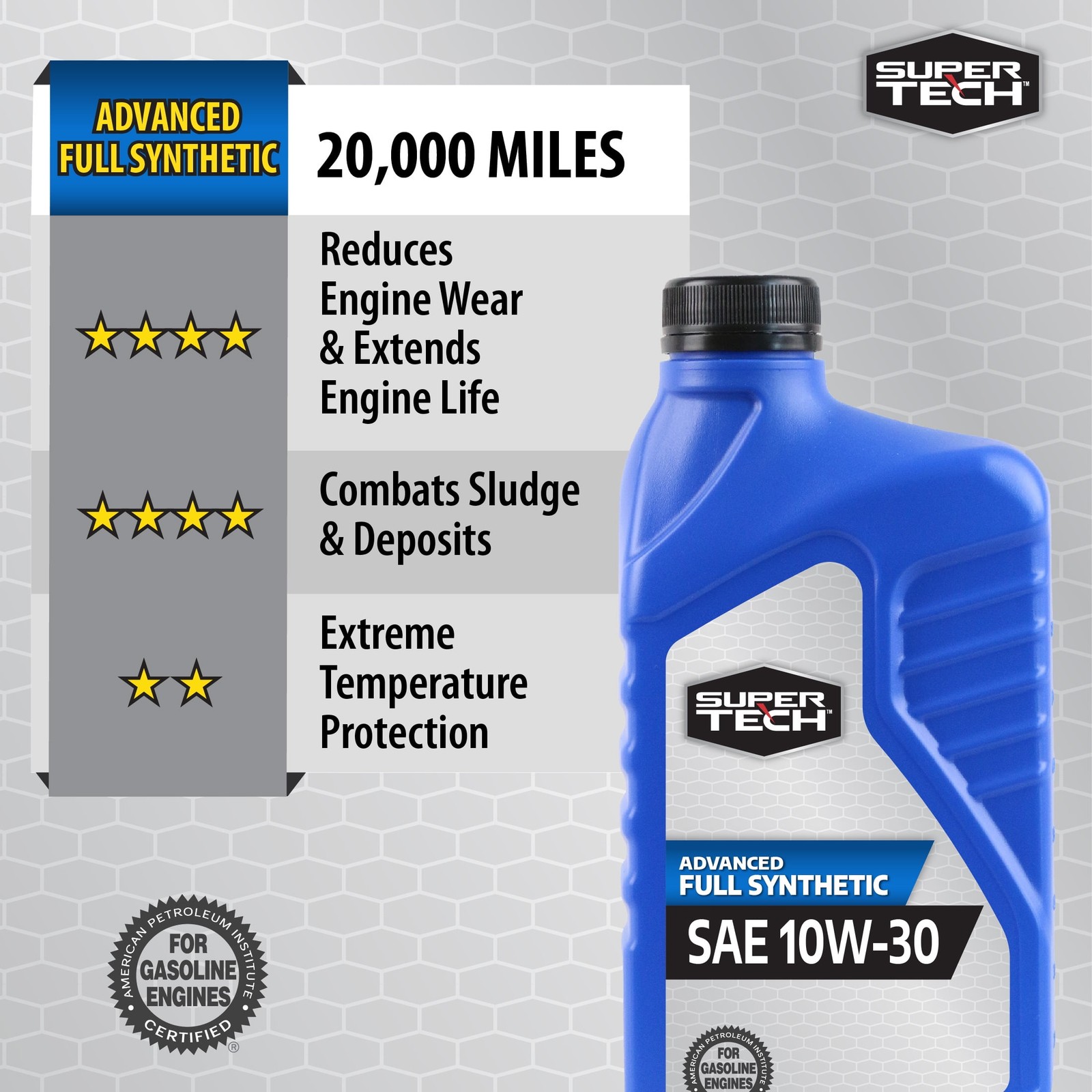 Advanced Full Synthetic Motor Oil SAE 10W-30 1 Quart