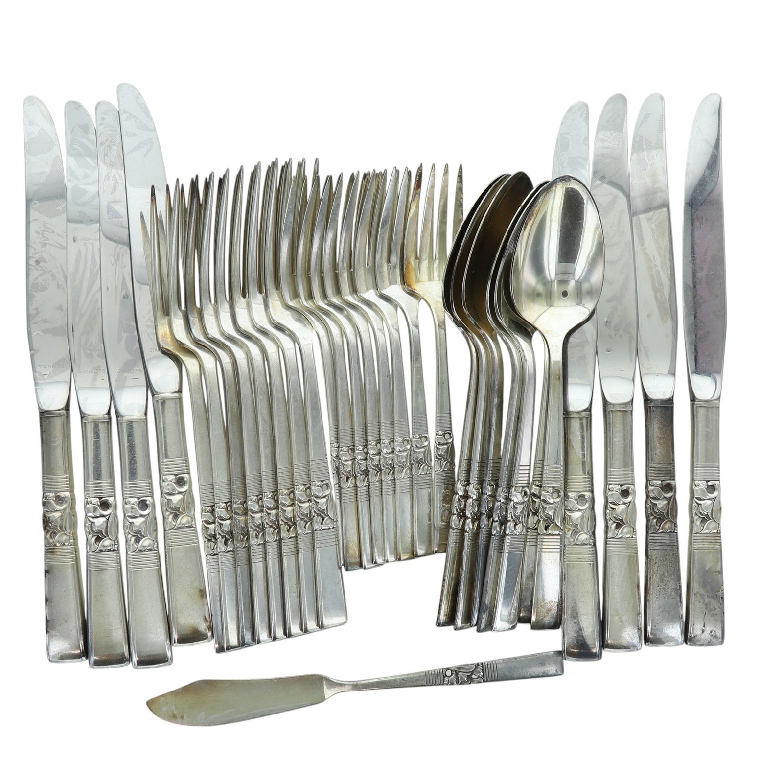 Oneida Morning Star Community Silverplate Flatware Set for 8, Butter Knife 33 Pc