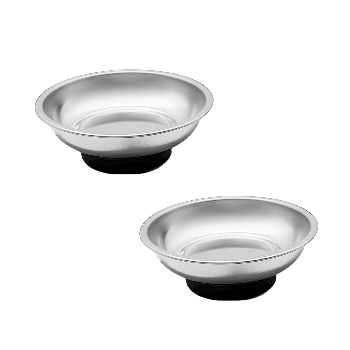 2 PCS Magnetic Tray Holders, 3" Stainless Steel Round Magnetic Parts Tray Set...