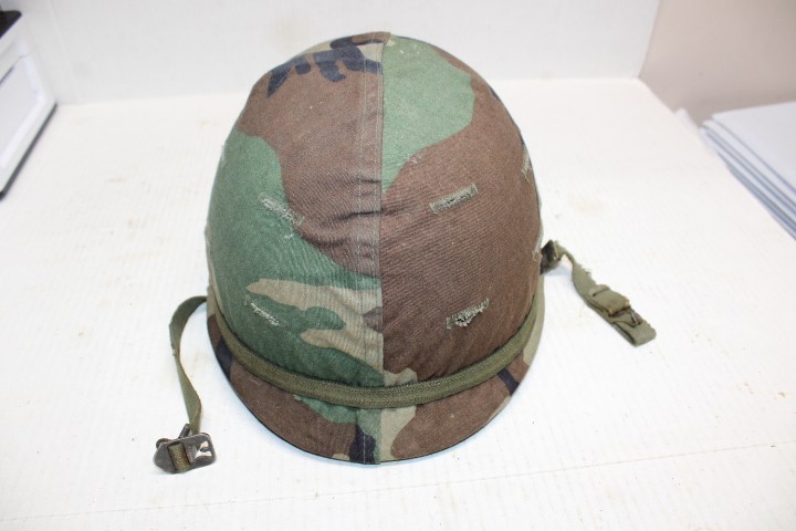 REAL US Military Issue M1 Helmet Steel Pot with Liner and Camouflage Cover JH32