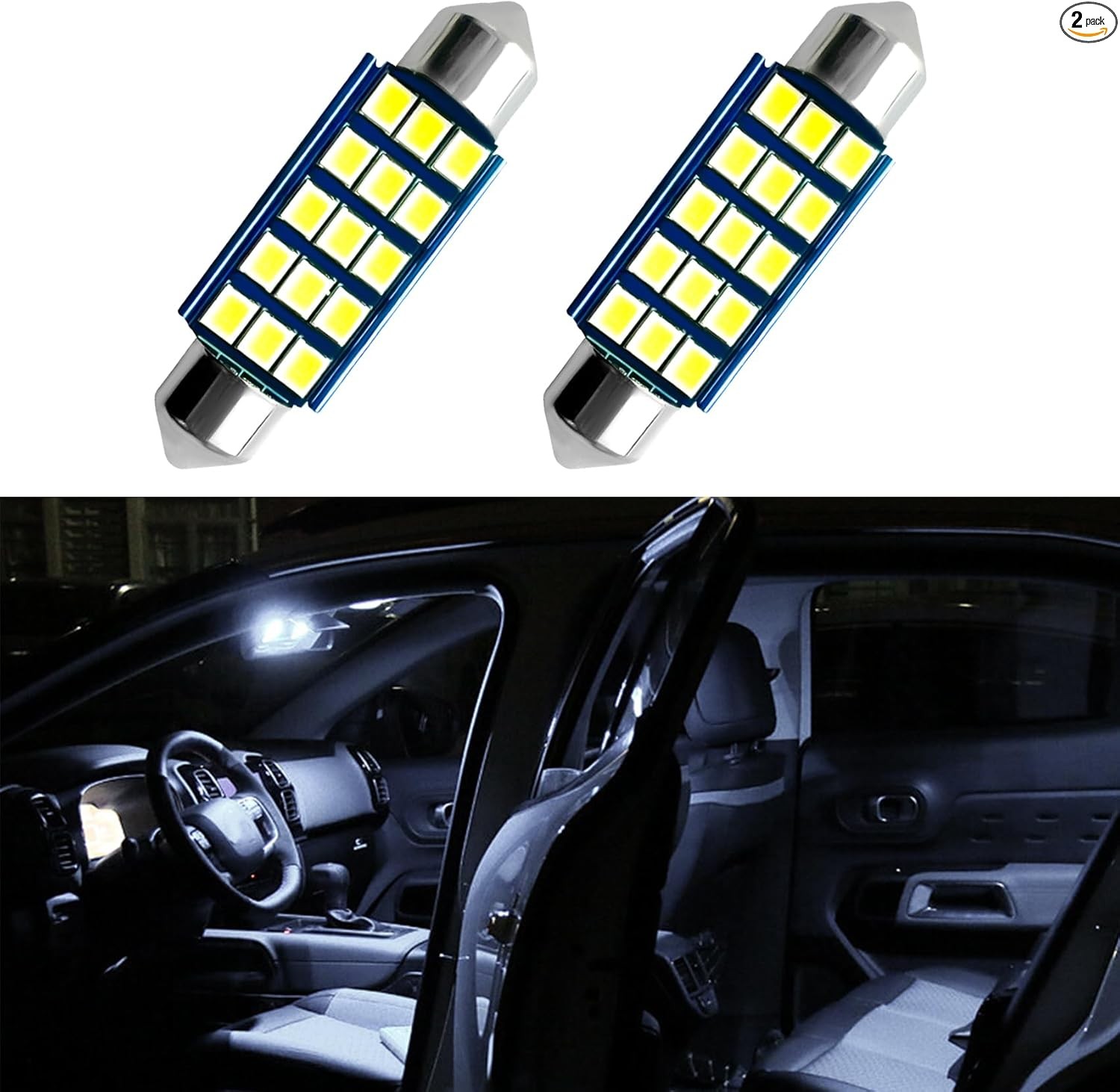 2PCS 578 LED Bulbs Extremely Bright 1200LM 2835 Chipsets fo Color: White/2 PCS
