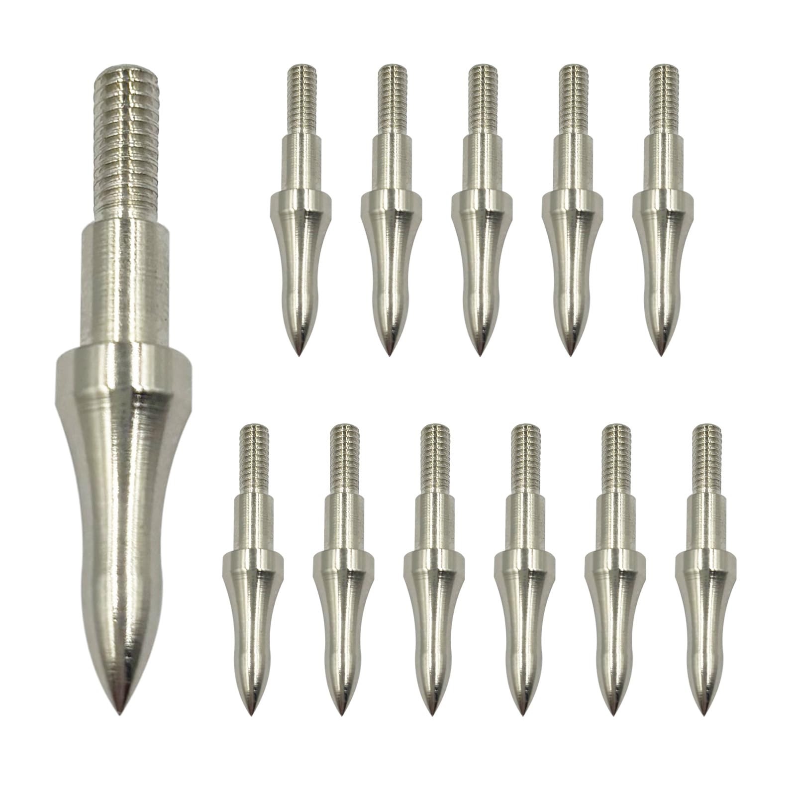 Archery Points 75/100/125/150 Grains - 12pcs Stainless Steel 19/64 Inch Screw...