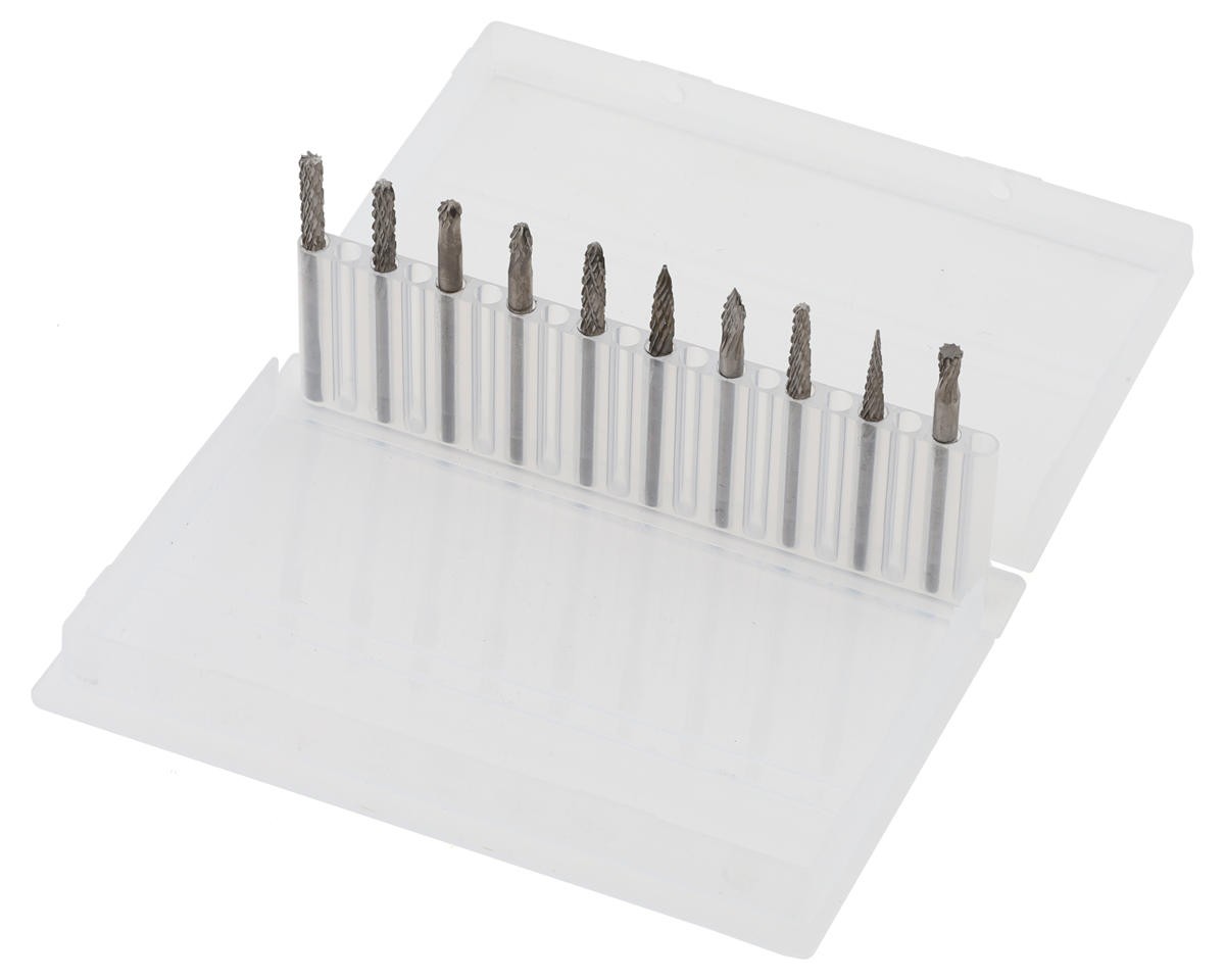 Dspiae Tungsten Steel Rotary Burr Set (10) (3mm Shank) [DSPGH-10]