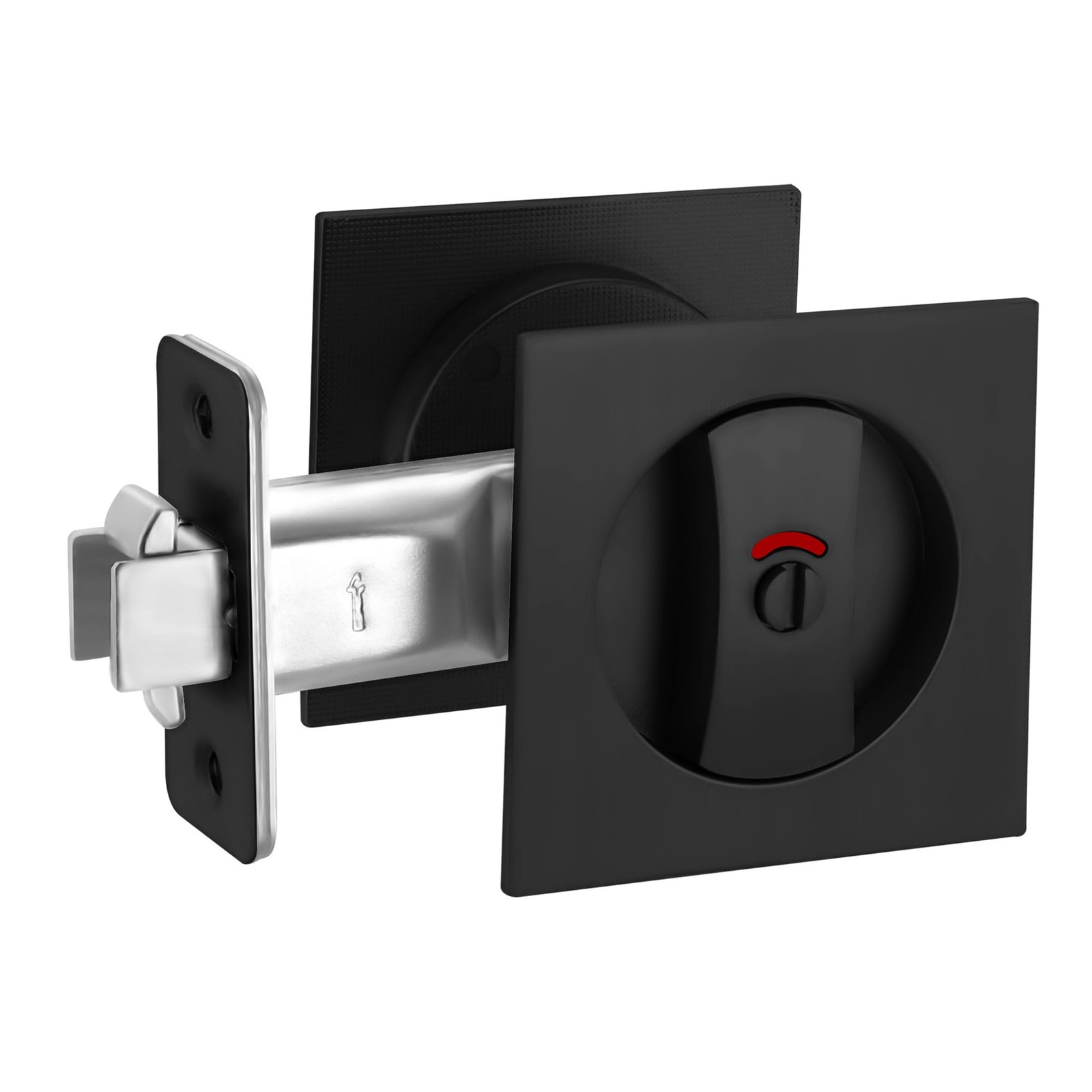 CozyTower Pocket Door Lock, Privacy Lock with Indicator, Matte Black