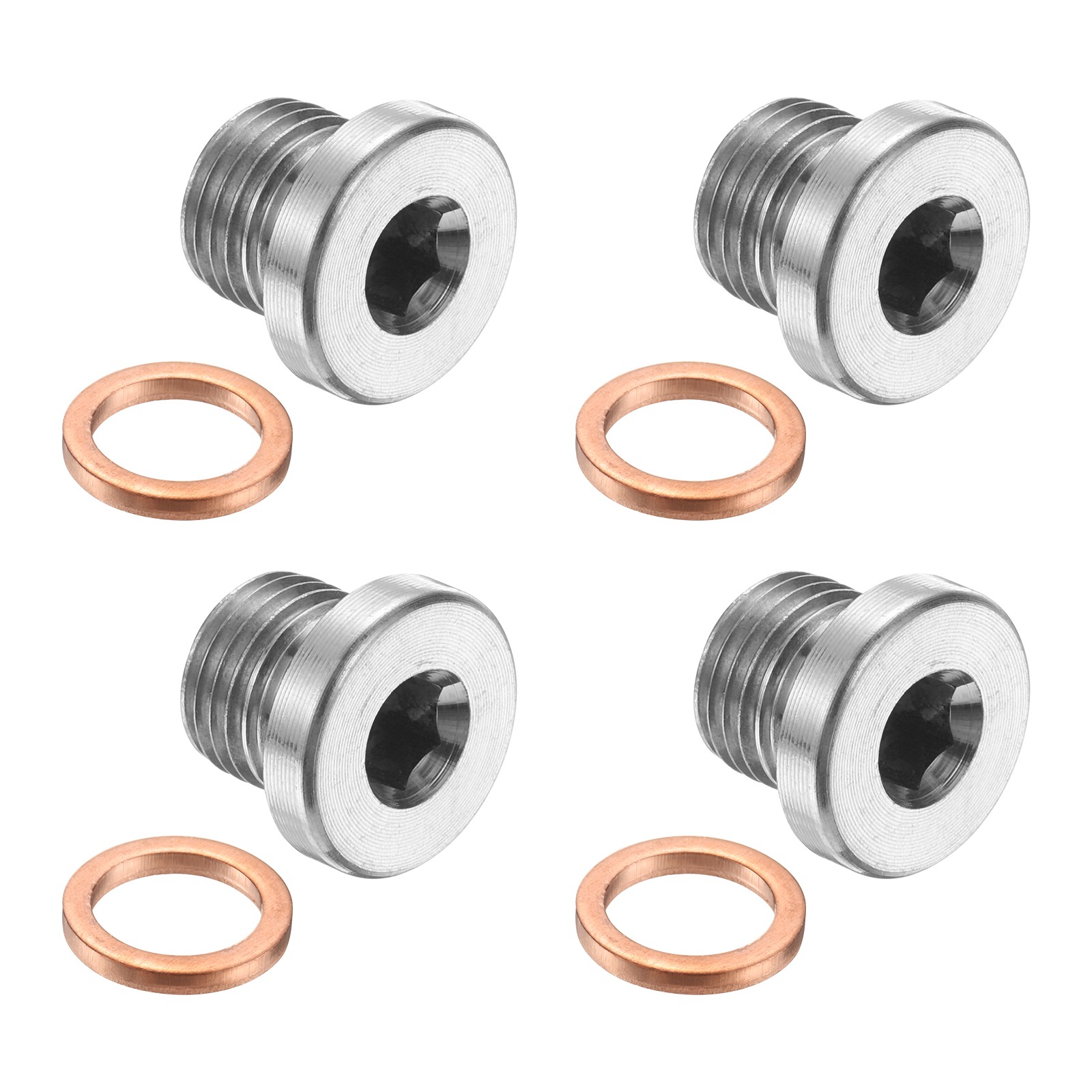 4 Pcs M10 x 1 Pipe Plug Fitting, Internal Hex Head Socket 304 Stainless Steel
