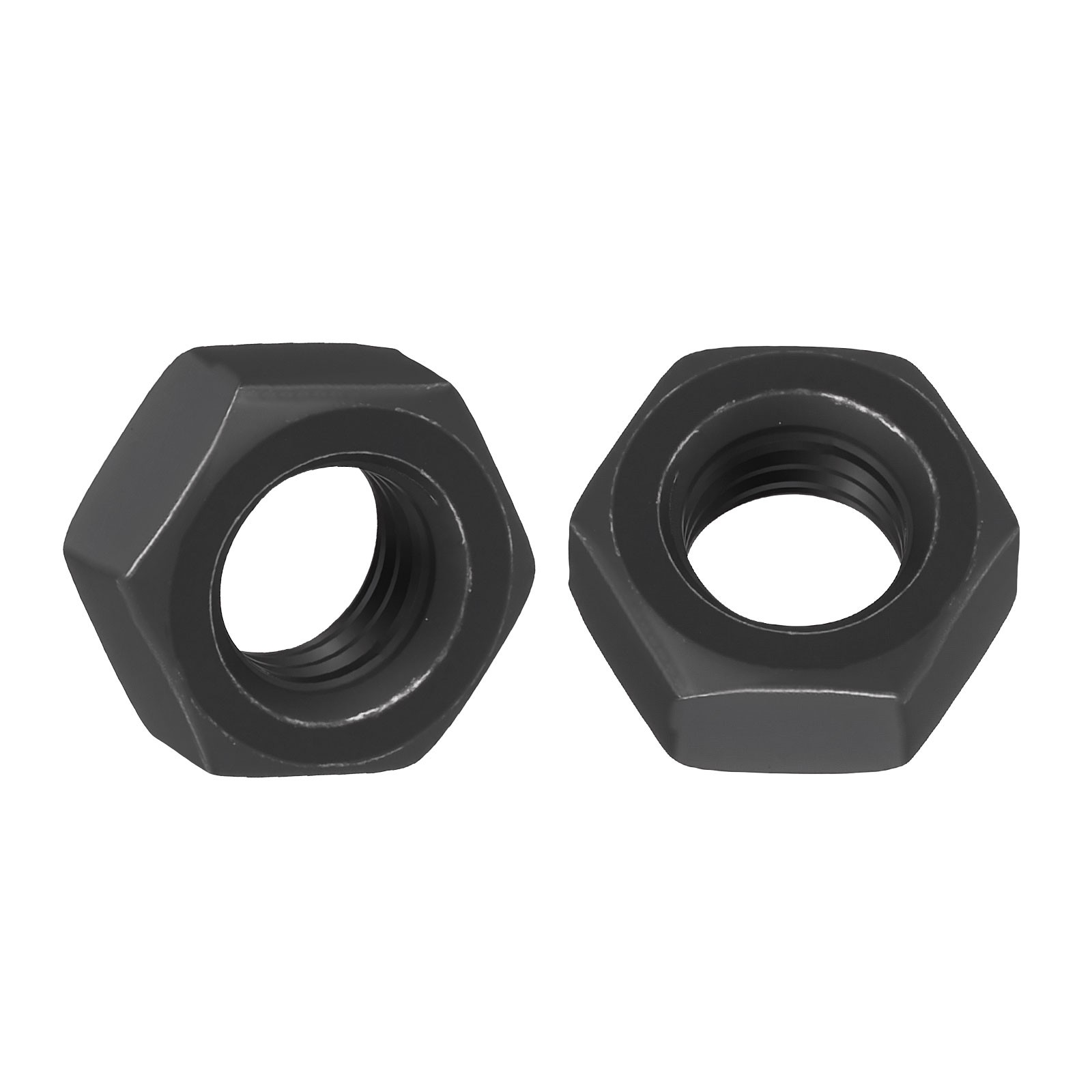 10pcs Hex Nuts - [M10-1.5] Carbon Steel Grade 8 Hardware Nuts, Black Oxide
