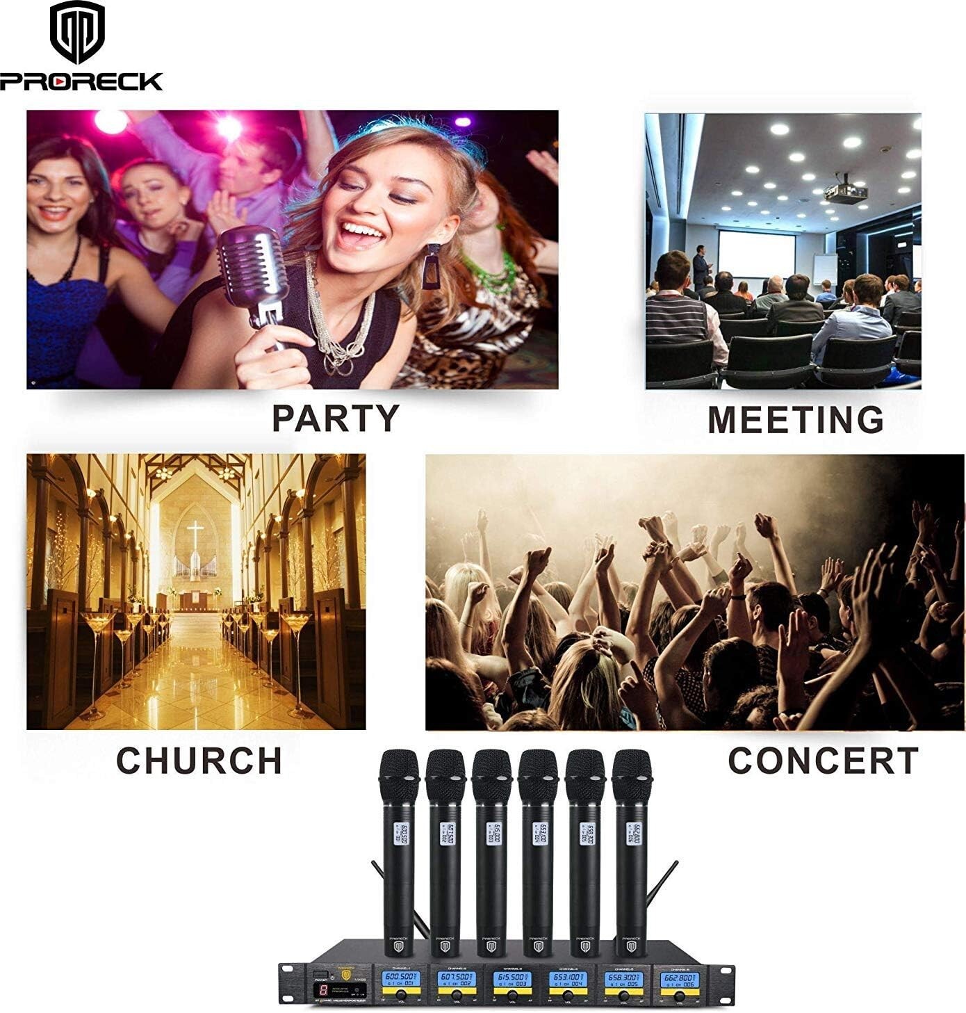 RK MX66 6-Channel UHF Wireless Microphone System for meeting