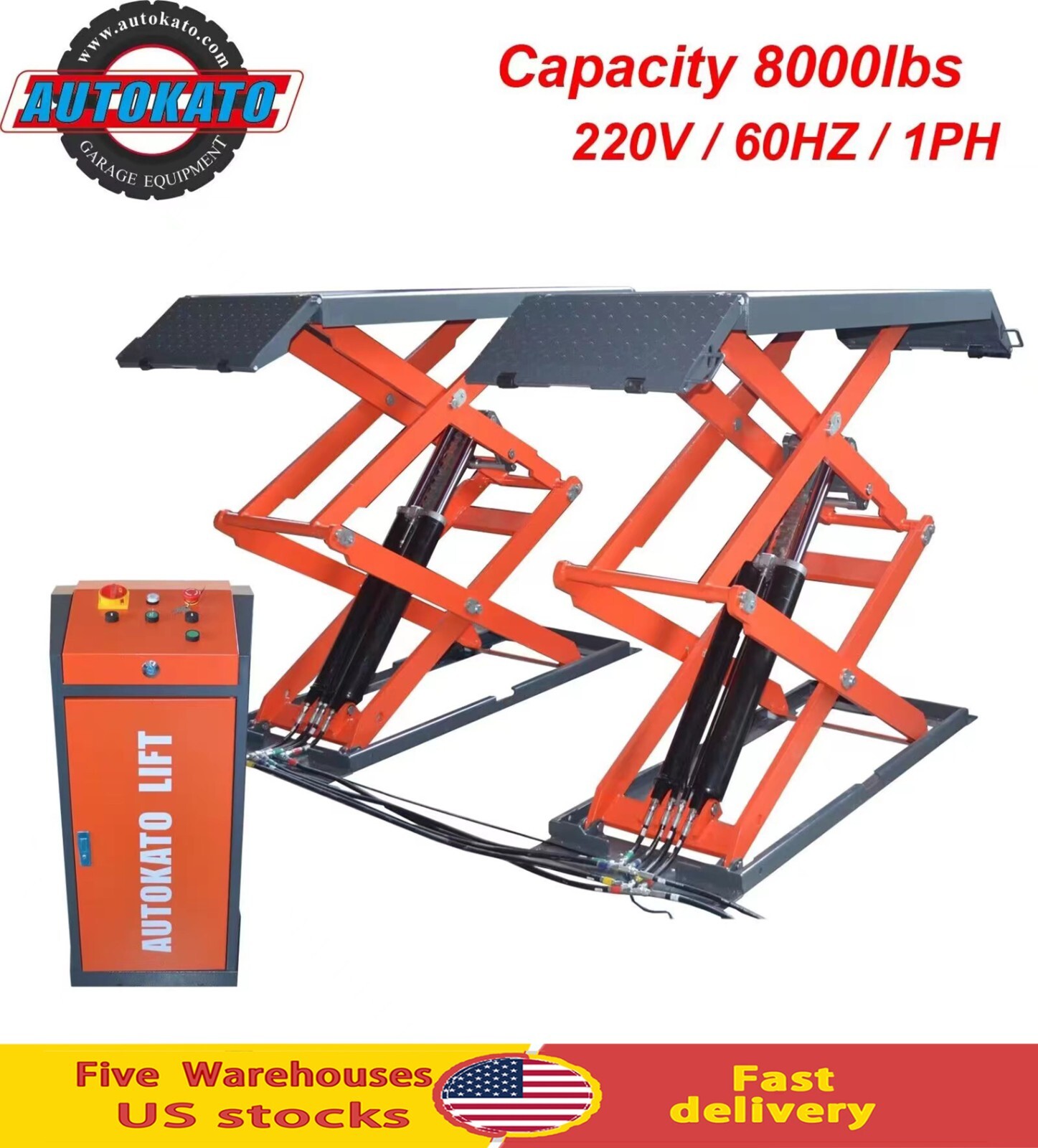 Full Rise Scissor Lift Mid Rise Lift  Auto Car Lift Electric Lock Release 220V