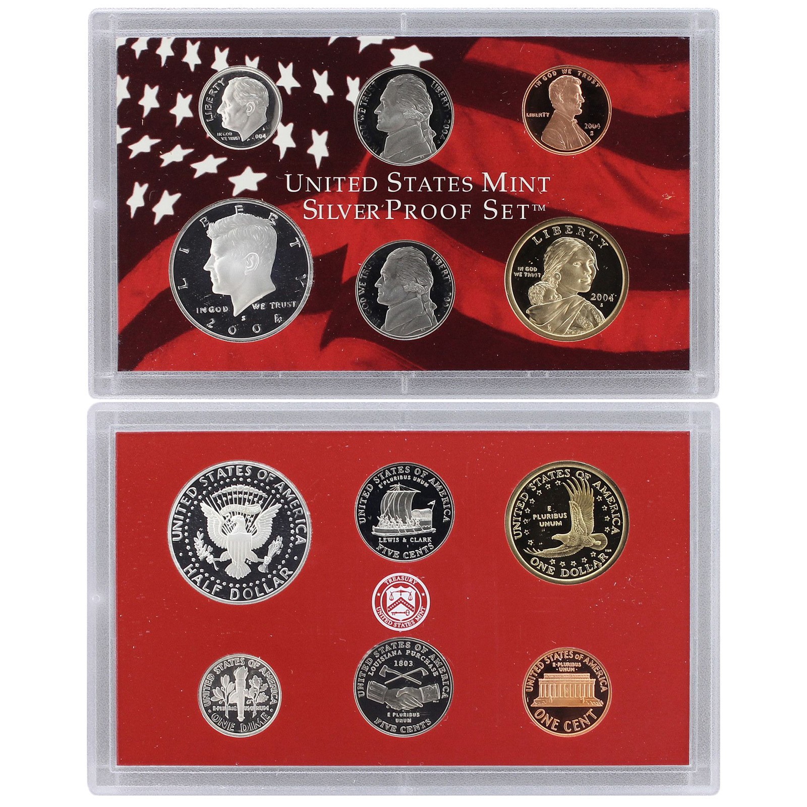 2004 S Partial Proof Set Kennedy Dime Nickel Cent 90% Silver US Mint 6 Coins