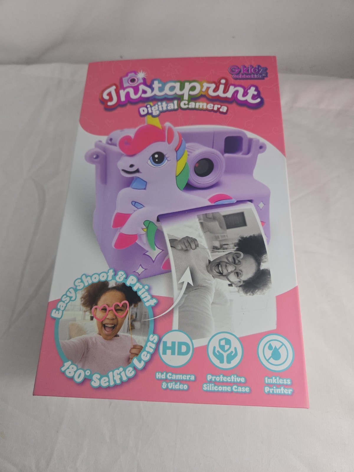 NIB Kids Instaprint (Unicorn) Digital Camera and camcorder, silicone case..