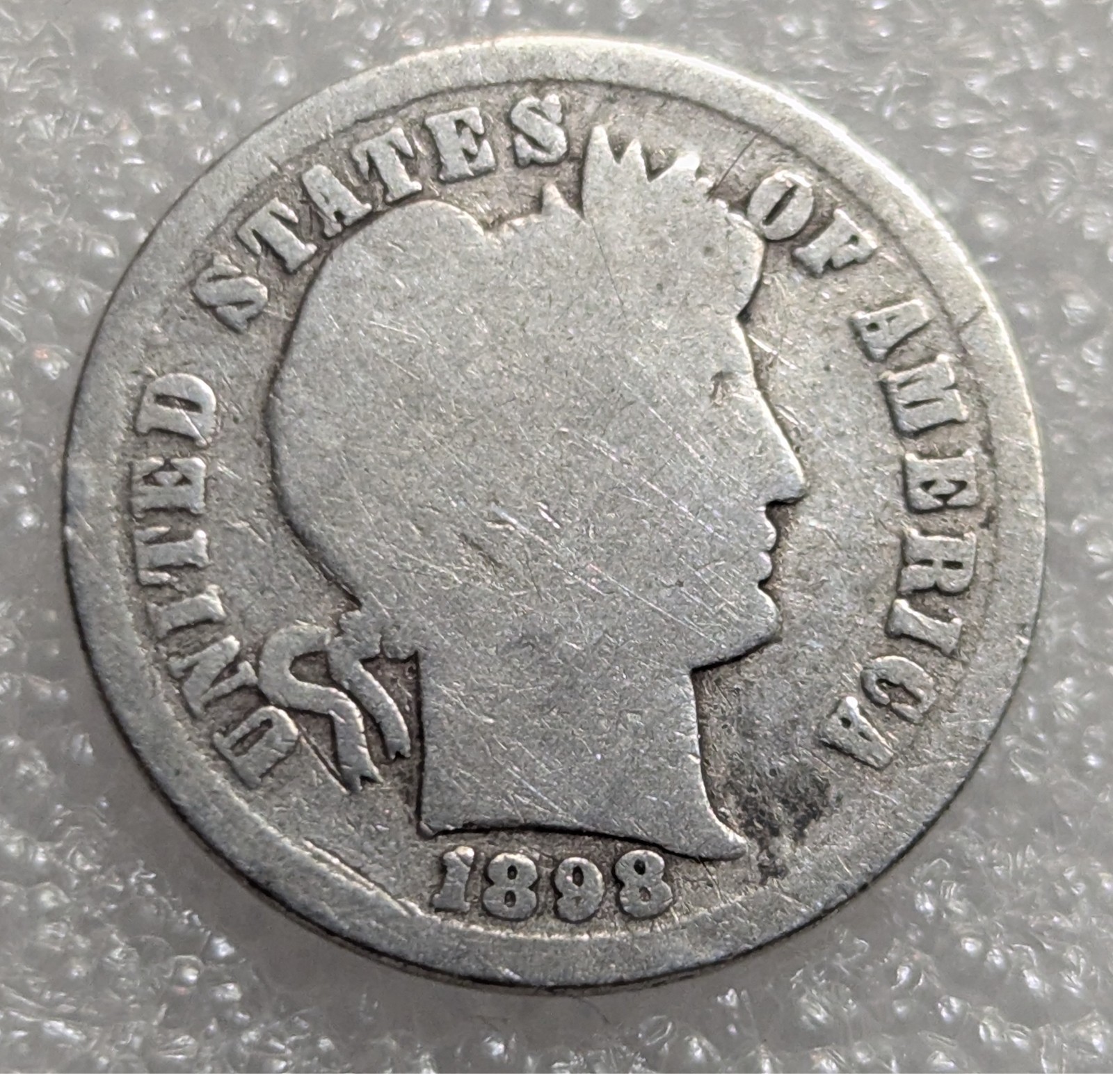 1898 Barber Dime 90% Silver America #415A