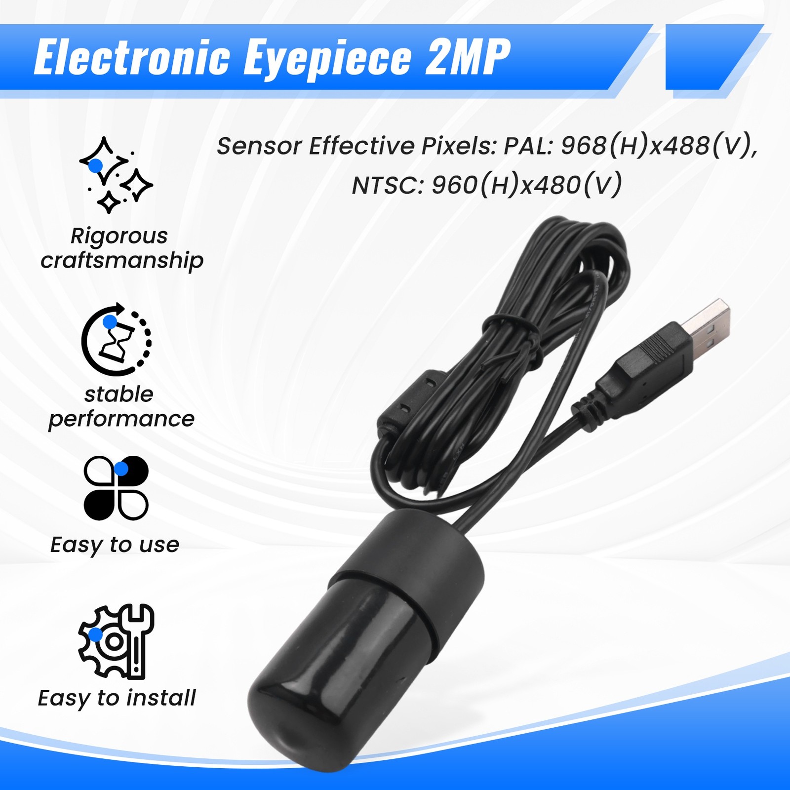 2MP Digital USB Universal Eyepiece Camera for Microscopic Science Education C4F7