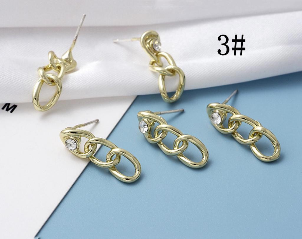 4Pairs Gold Plated Alloy Stud Link Earrings Connector Component GJS641 3