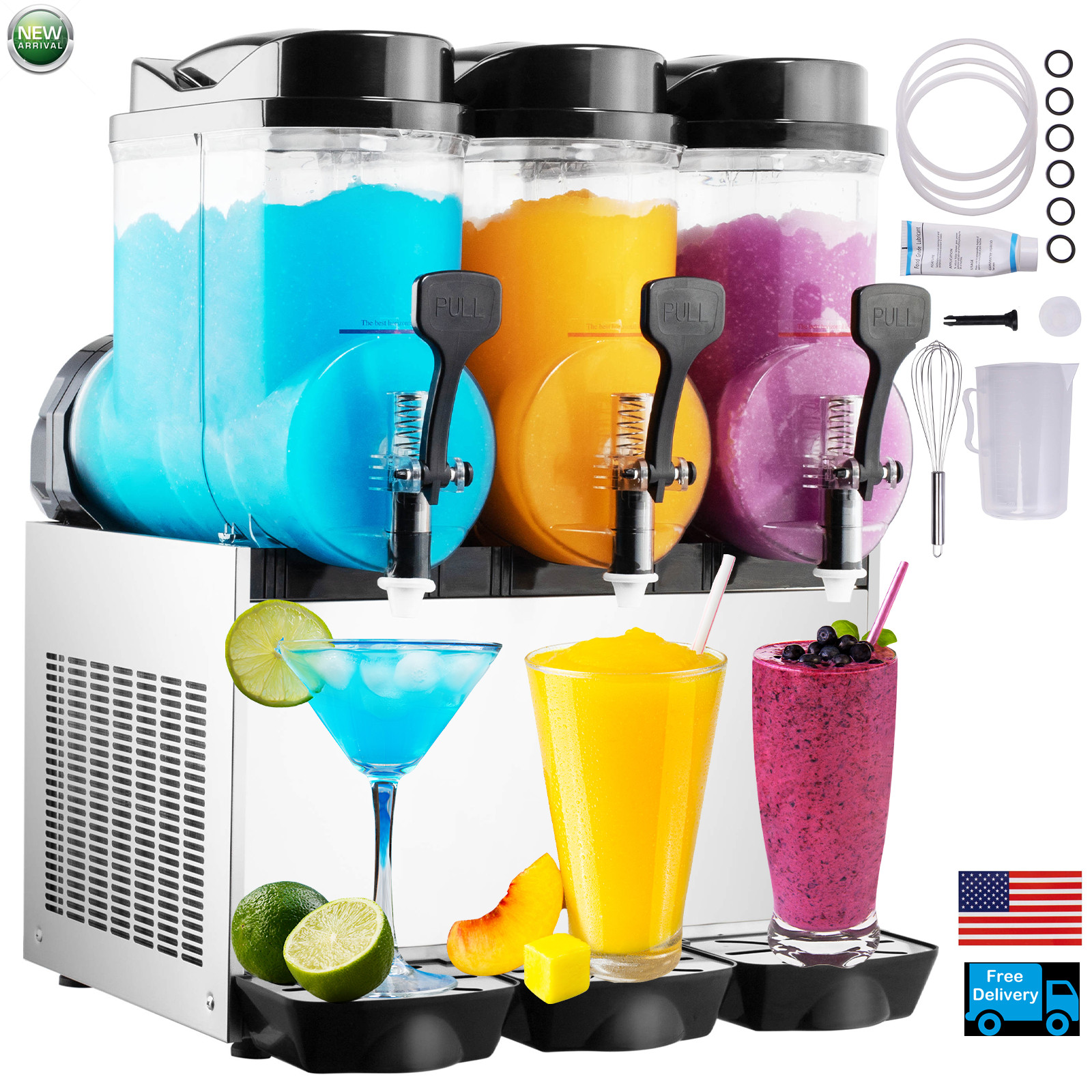 Lojok New Commercial 1/2/3 Tank 15/30/45L Frozen Drink Slushy Making Machine