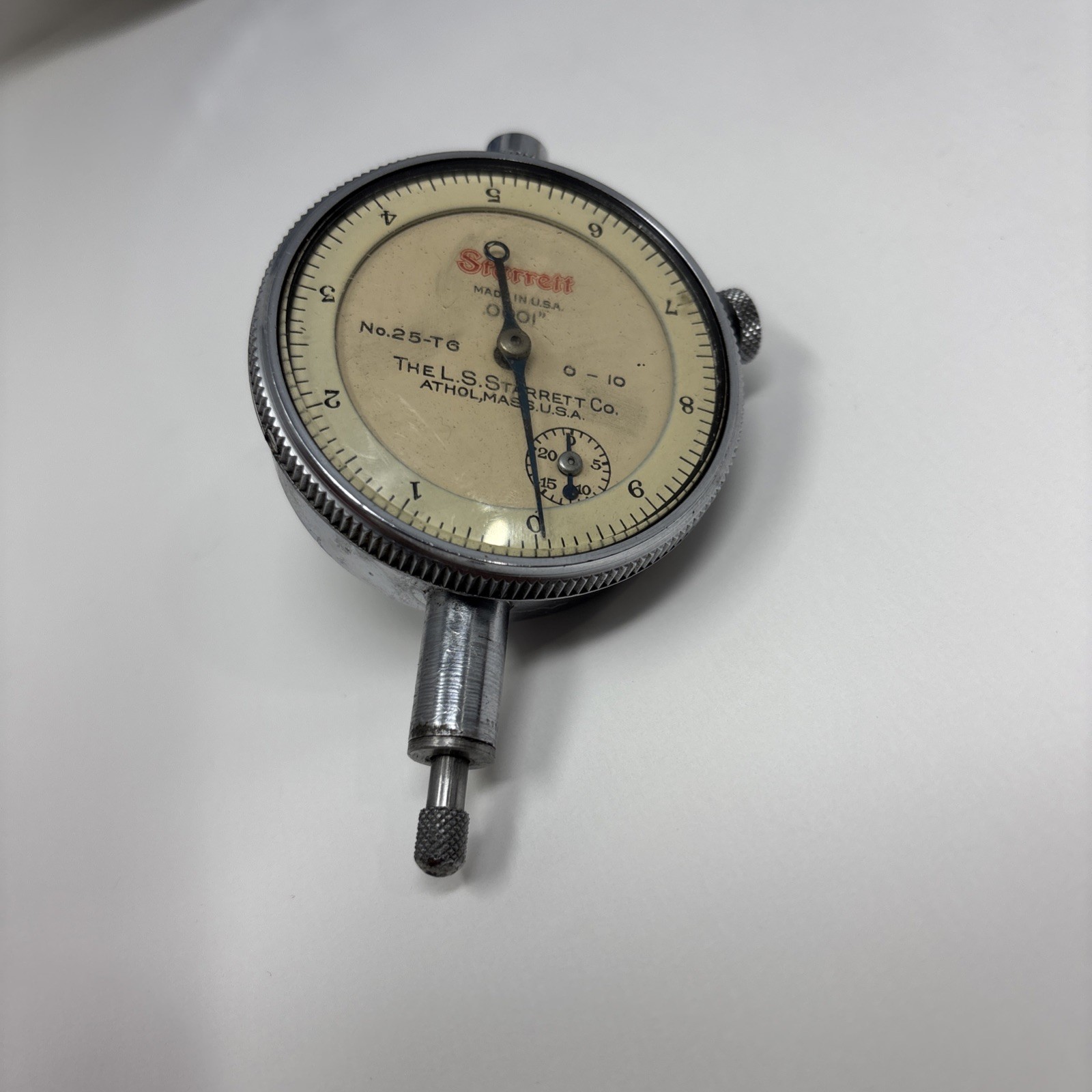 Starrett Dial Indicator Gage No.25-T6 Jeweled .0001